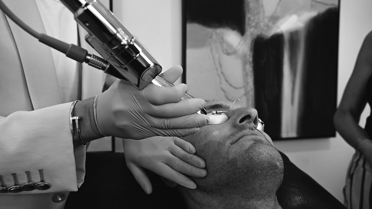 Male getting Laser Skin Treatment in Brisbane Cosmetic Clinic