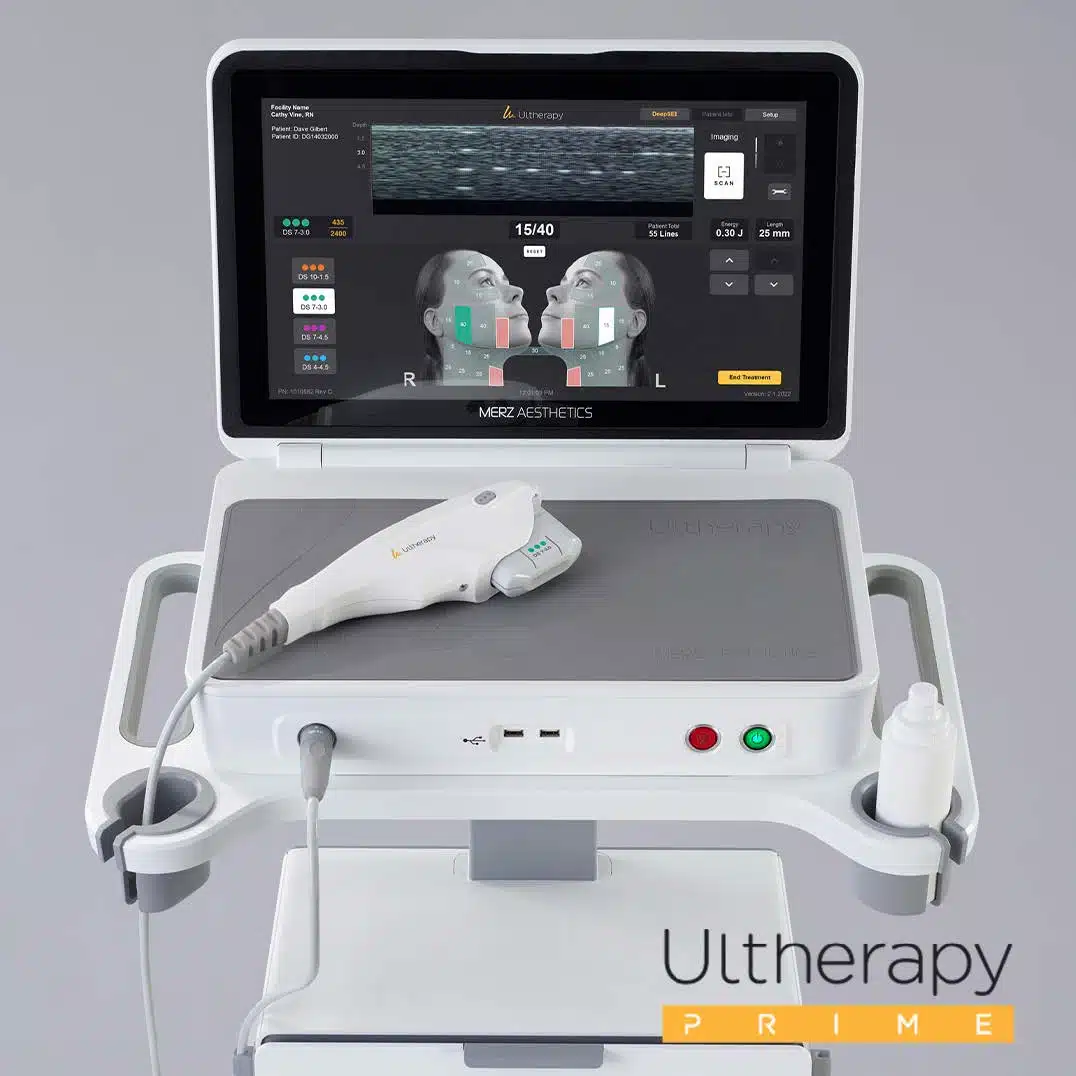 Ultherapy PRIME micro-focused ultrasound device with real-time imaging at Eleventh Heaven, Teneriffe Brisbane QLD.